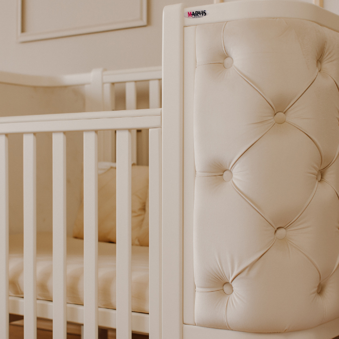 Patut bebe tapitat co-sleeping Victoria 120 × 60 cm – Alb (1)